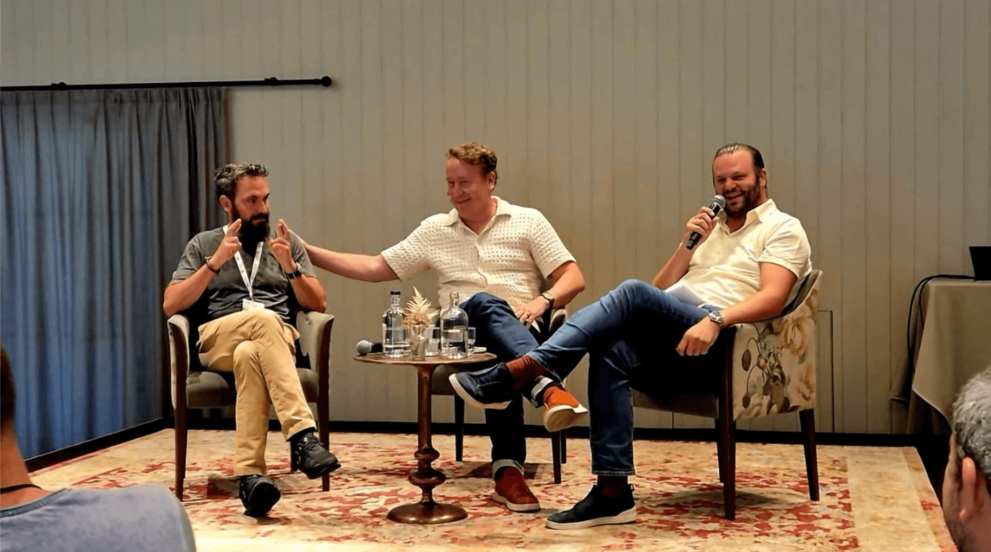 Jordi Romero (Co-Founder & CEO of Factorial), Oskari Saarenmaa (Co-Founder & CEO of Aiven) and Luca Eisenstecken (Atomico)