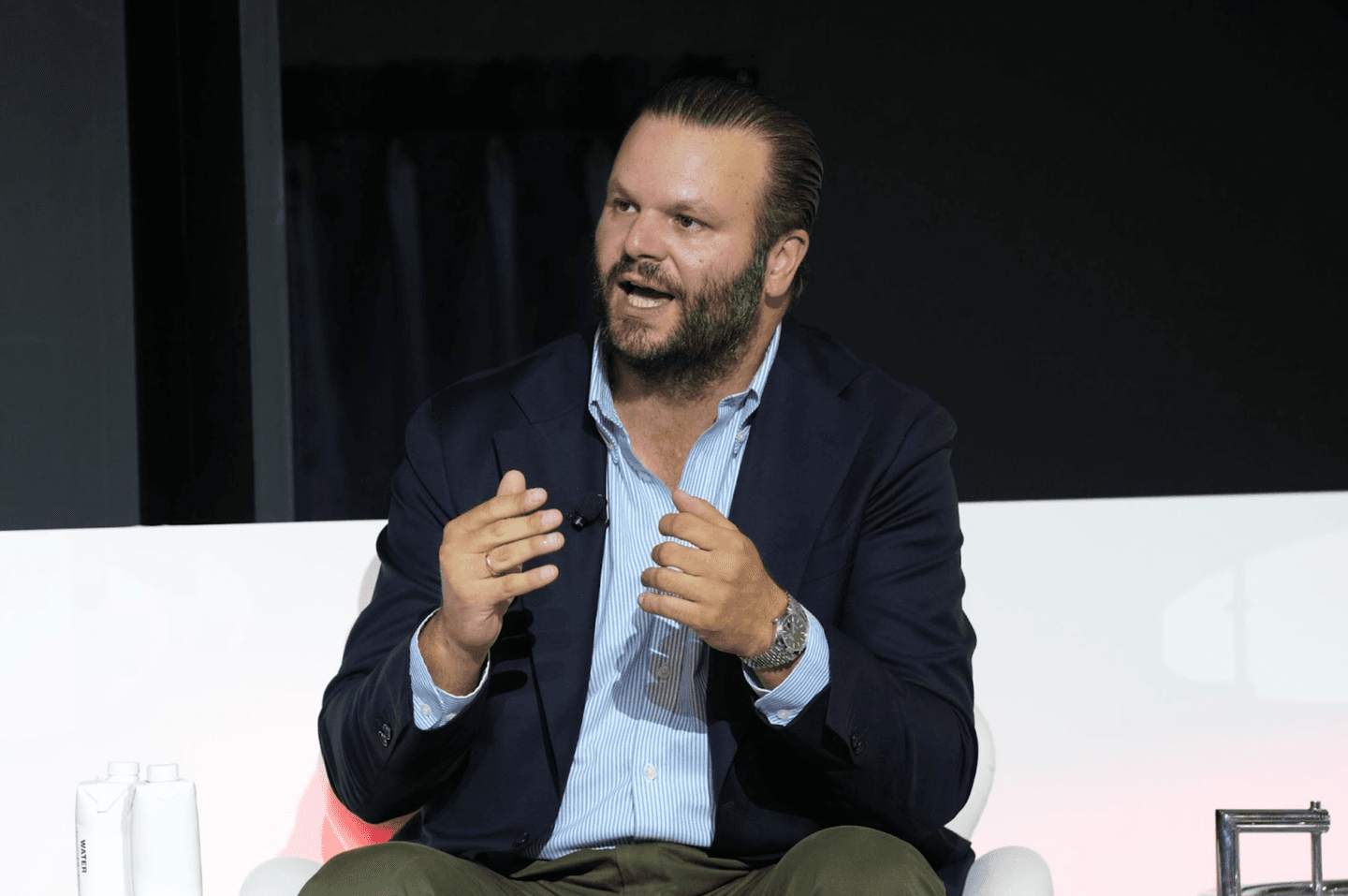 Luca Eisenstecken (Atomico) speaking on stage, Global Startup Expo Osaka (2025)